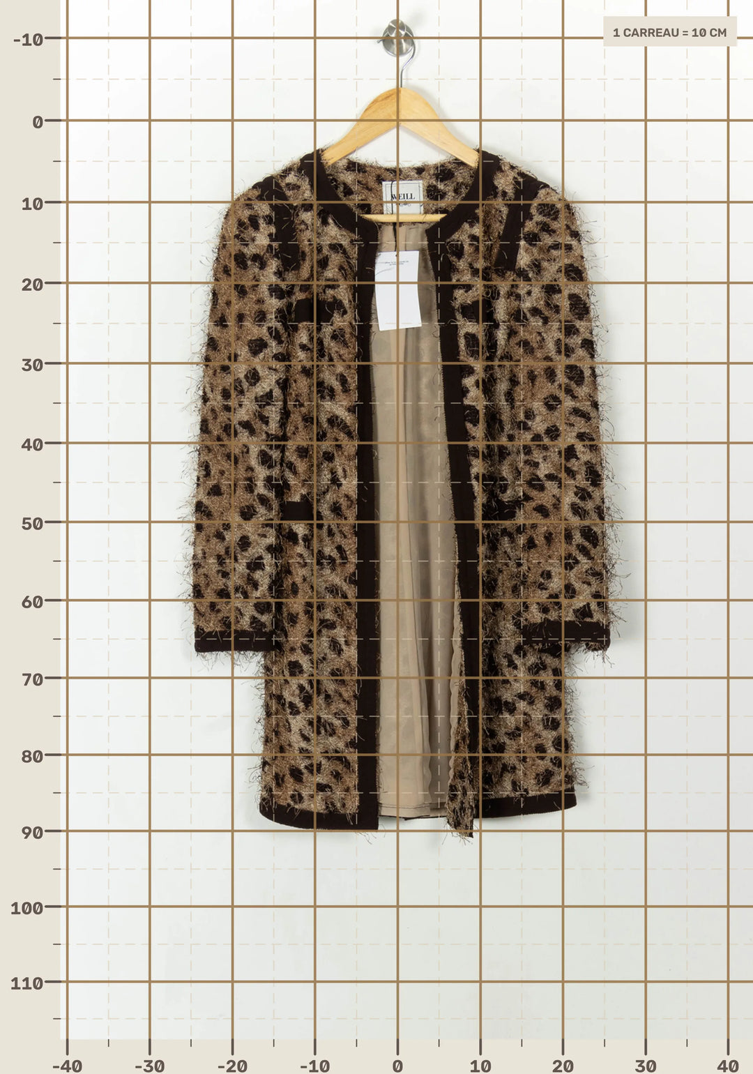 Manteau Léopard Marron et Noir - Taille M/38 de la marque Weill | PARAD99650 - Vendu par Paradigme - Image 4