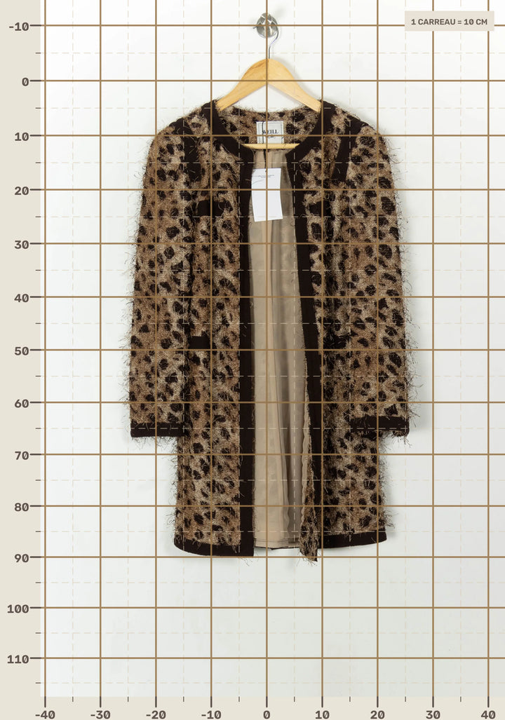 Manteau Léopard Marron et Noir - Taille M/38 de la marque Weill | PARAD99650 - Vendu par Paradigme - Image 4