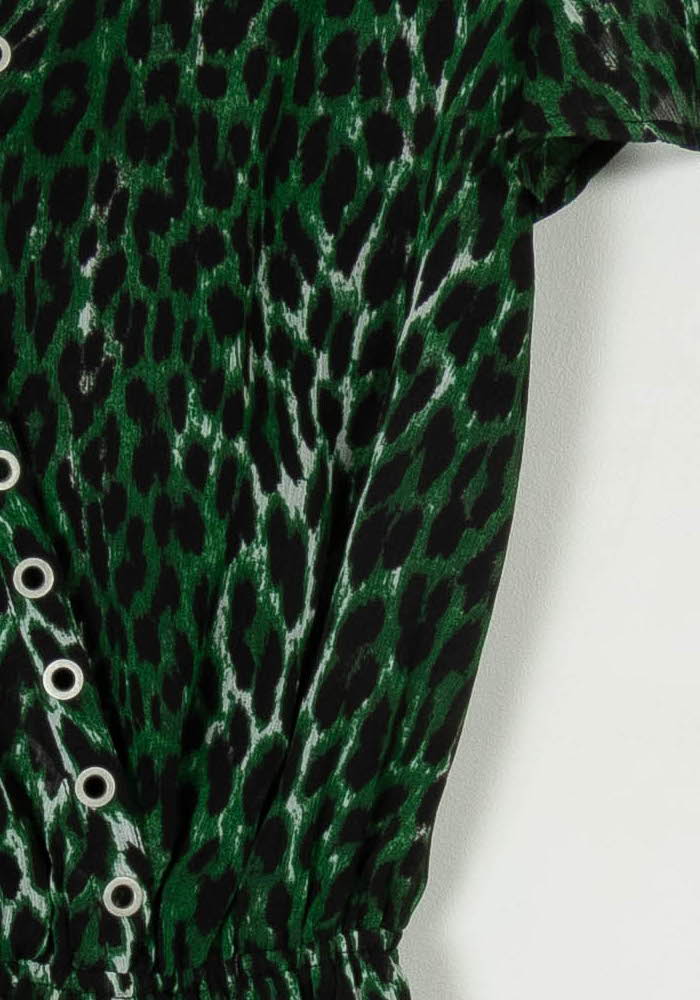 Robe Imprimée Verte et Noire - Taille XS/34 de la marque IKKS | PARAD99652 - Vendu par Paradigme - Image 3