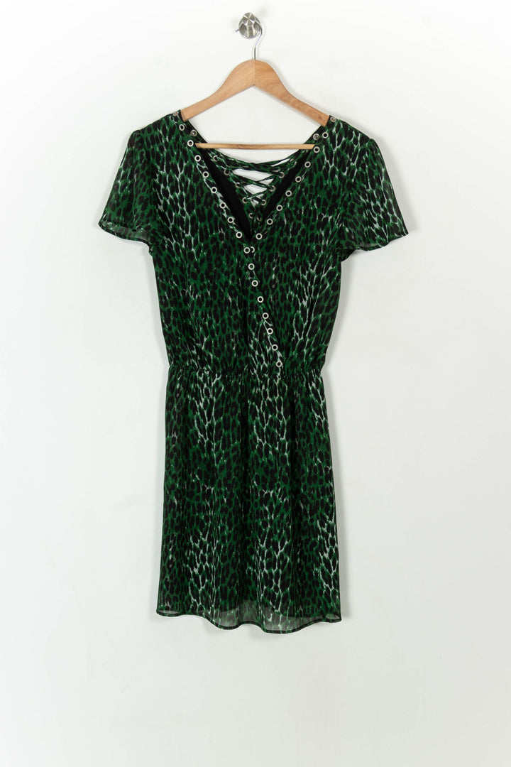 Robe Imprimée Verte et Noire - Taille XS/34 de la marque IKKS | PARAD99652 - Vendu par Paradigme - Image 2