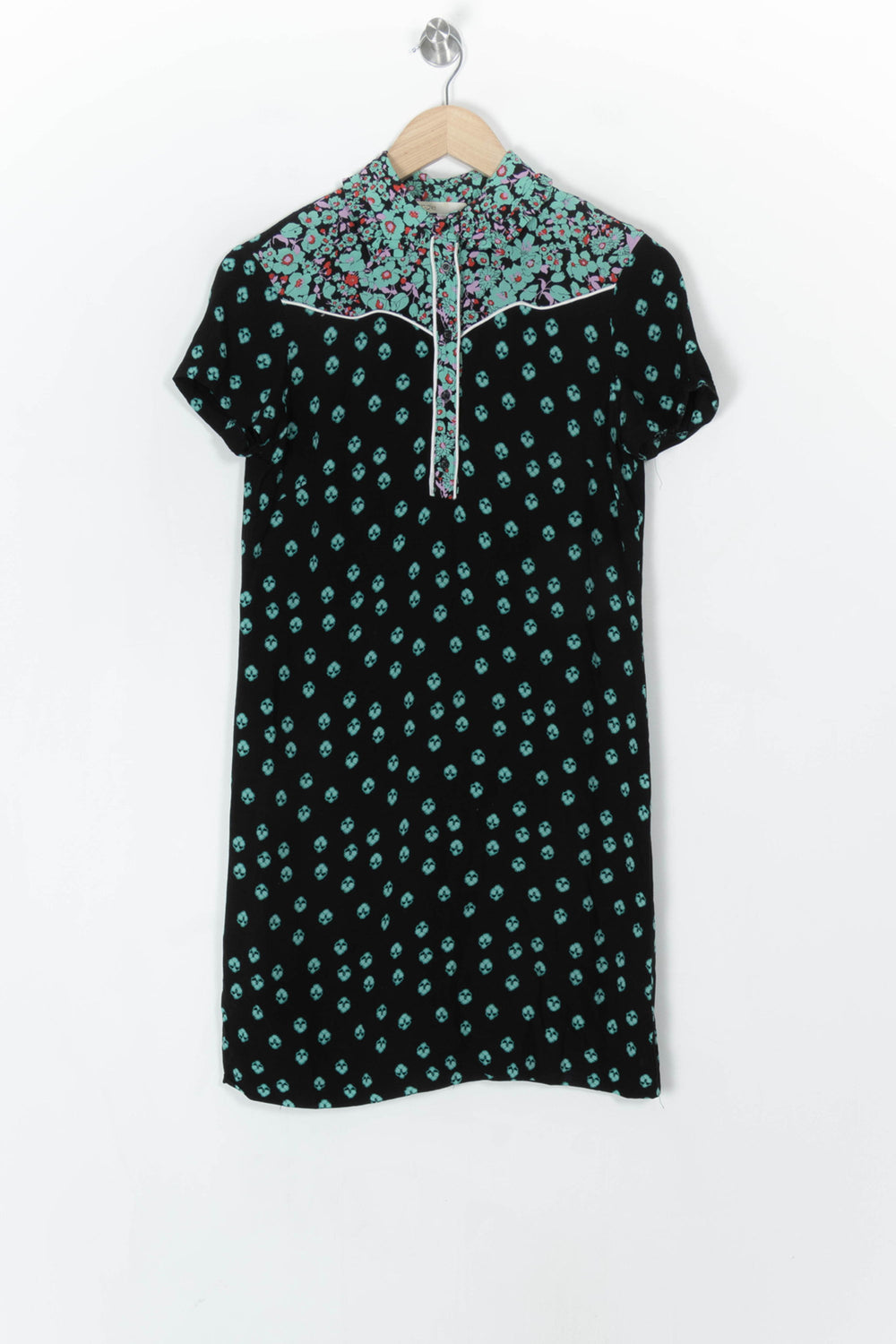 Robe Courte Noire et Turquoise - Taille S/36 de la marque Maje | PARAD99682 - Vendu par Paradigme - Image 2