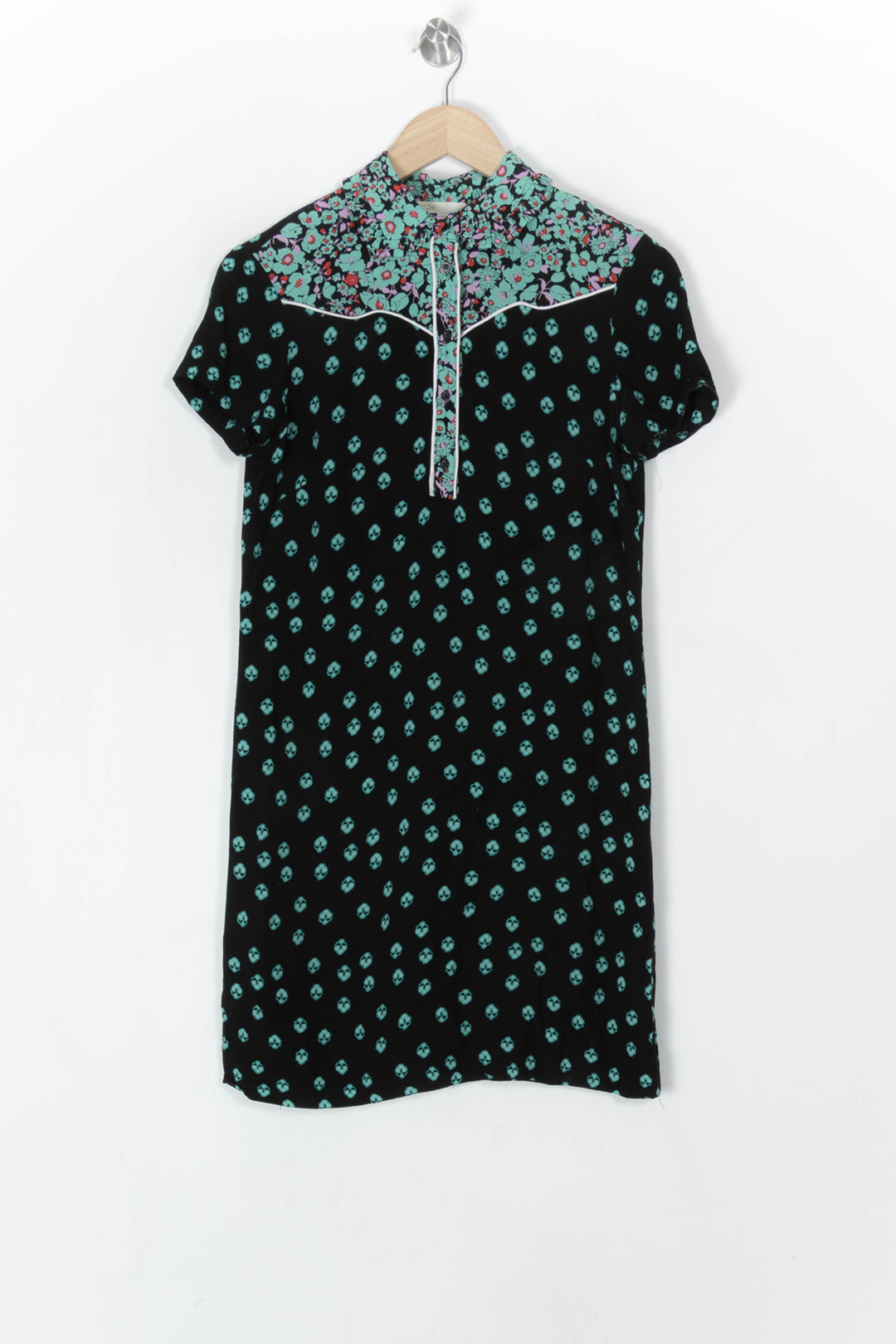Robe Courte Noire et Turquoise - Taille S/36 de la marque Maje | PARAD99682 - Vendu par Paradigme - Image 2