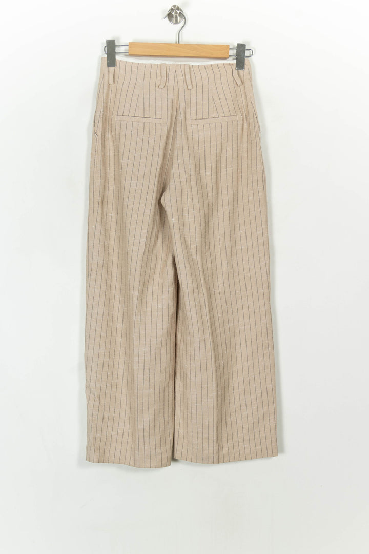 Pantalon Large Beige à Rayures - Taille S/36 de la marque Sandro | PARAD99692 - Vendu par Paradigme - Image 5