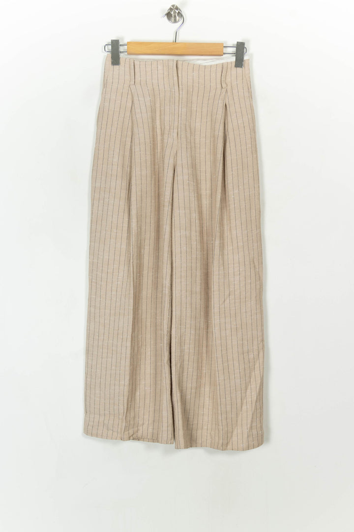 Pantalon Large Beige à Rayures - Taille S/36 de la marque Sandro | PARAD99692 - Vendu par Paradigme - Image 2