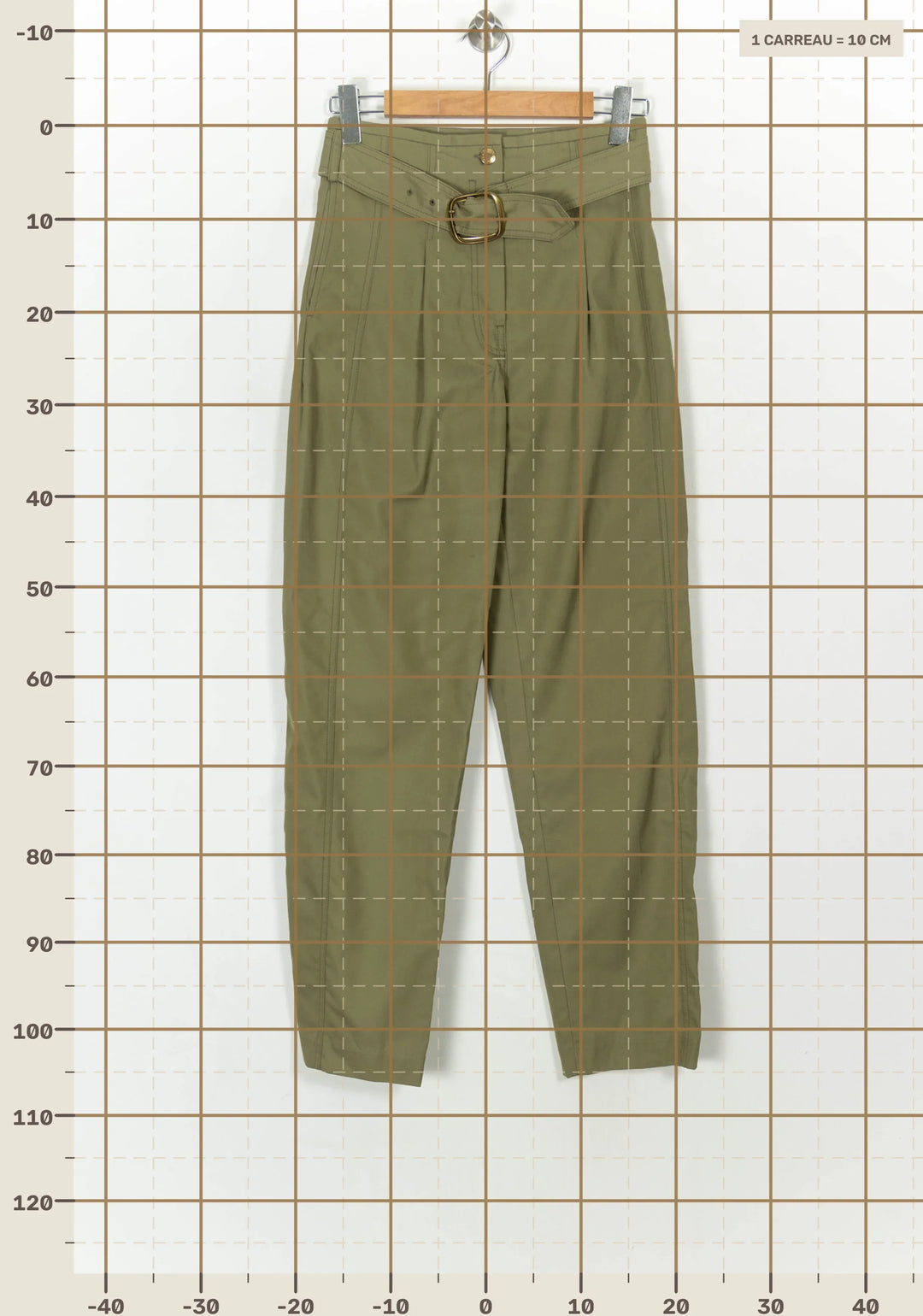 Pantalon Taille Haute Vert - Taille M/38 de la marque Sandro | PARAD99693 - Vendu par Paradigme - Image 4