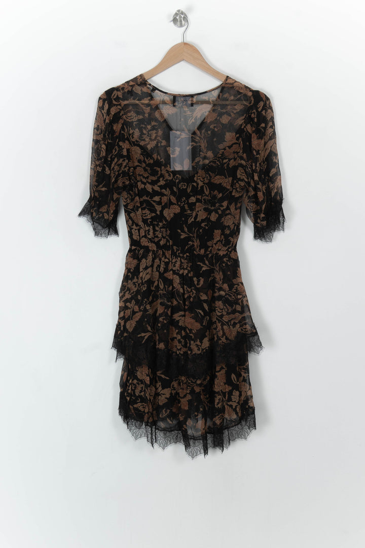 Robe Mi-longue Noire et Marron - Taille S/36 de la marque The Kooples | PARAD99718 - Vendu par Paradigme - Image 5