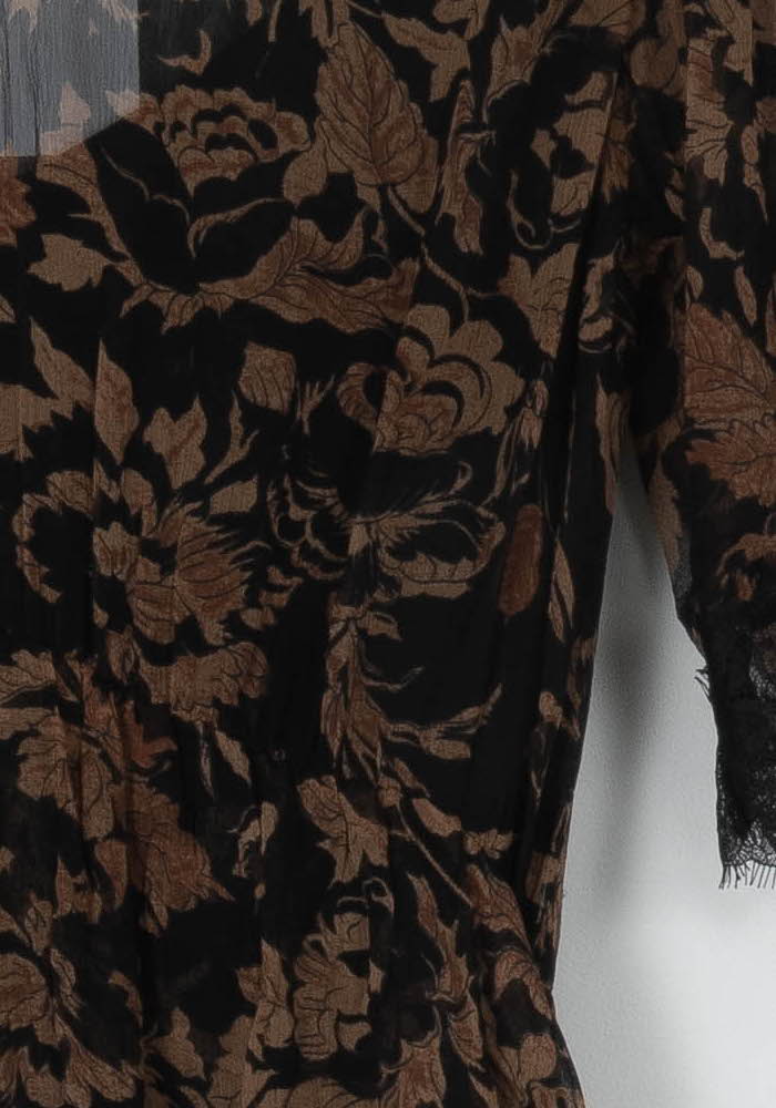 Robe Mi-longue Noire et Marron - Taille S/36 de la marque The Kooples | PARAD99718 - Vendu par Paradigme - Image 3