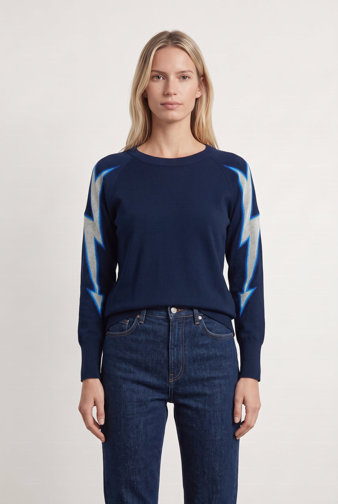 Sweatshirt Bleu et Blanc - Taille S/36 de la marque Sandro | PARAD99742 - Vendu par Paradigme - Image 1