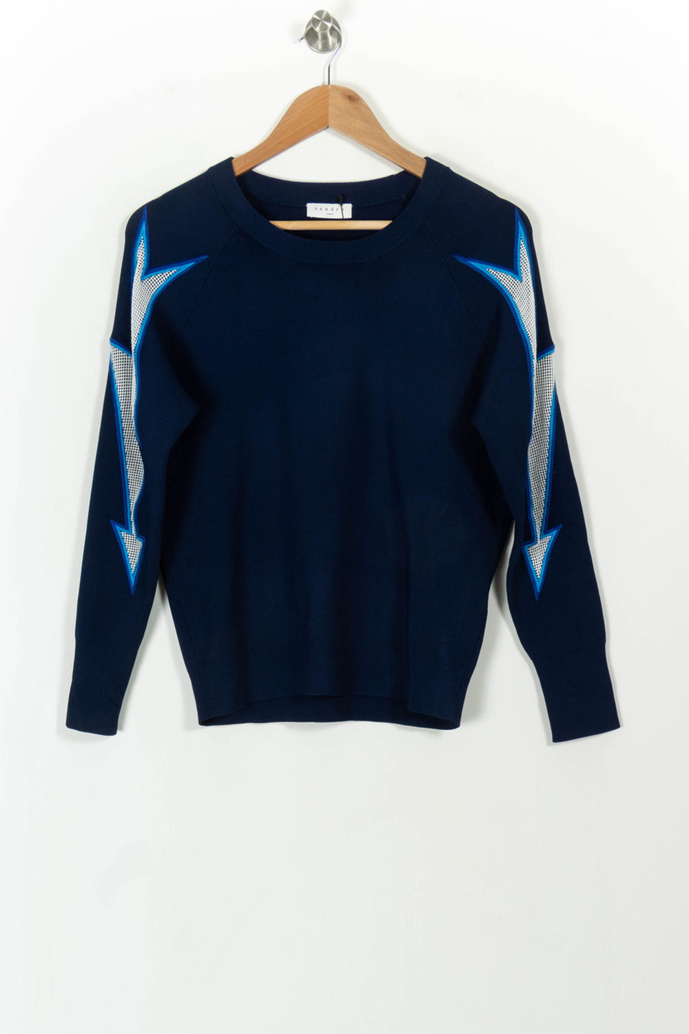 Sweatshirt Bleu et Blanc - Taille S/36 de la marque Sandro | PARAD99742 - Vendu par Paradigme - Image 2