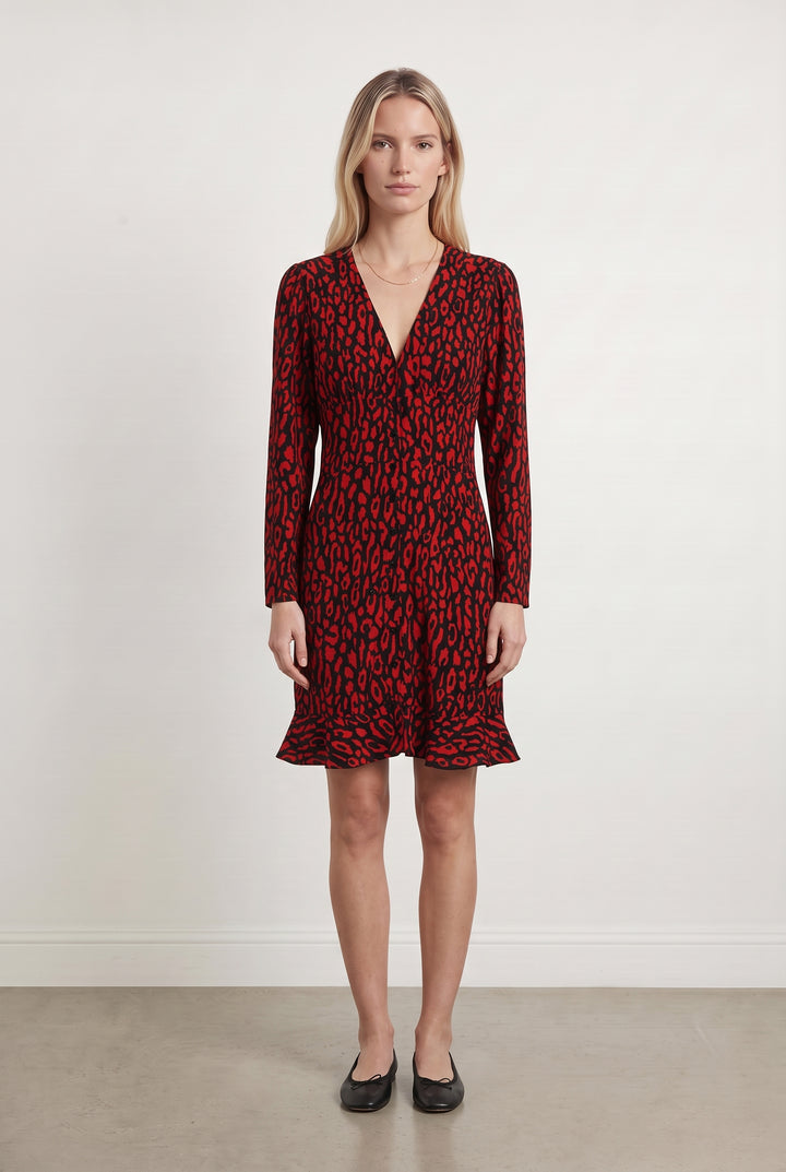 Robe Portefeuille Rouge et Noir - Taille M/38 de la marque The Kooples | PARAD99744 - Vendu par Paradigme - Image 1
