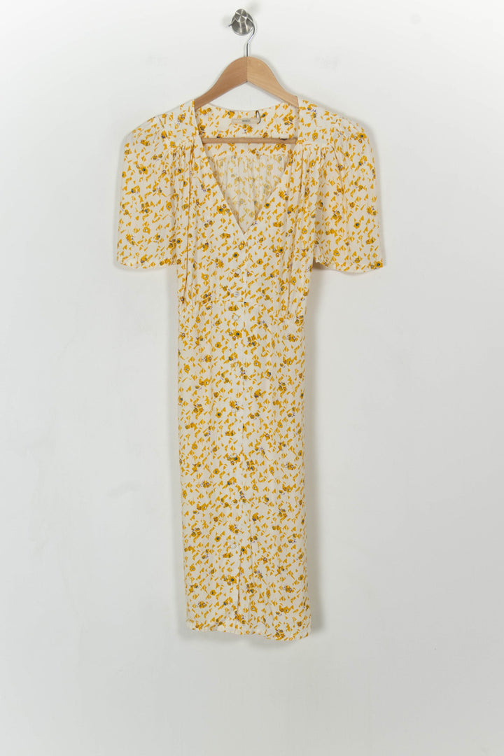 Robe Midi Blanche et Jaune - Taille M/38 de la marque Sessùn | PARAD99745 - Vendu par Paradigme - Image 2