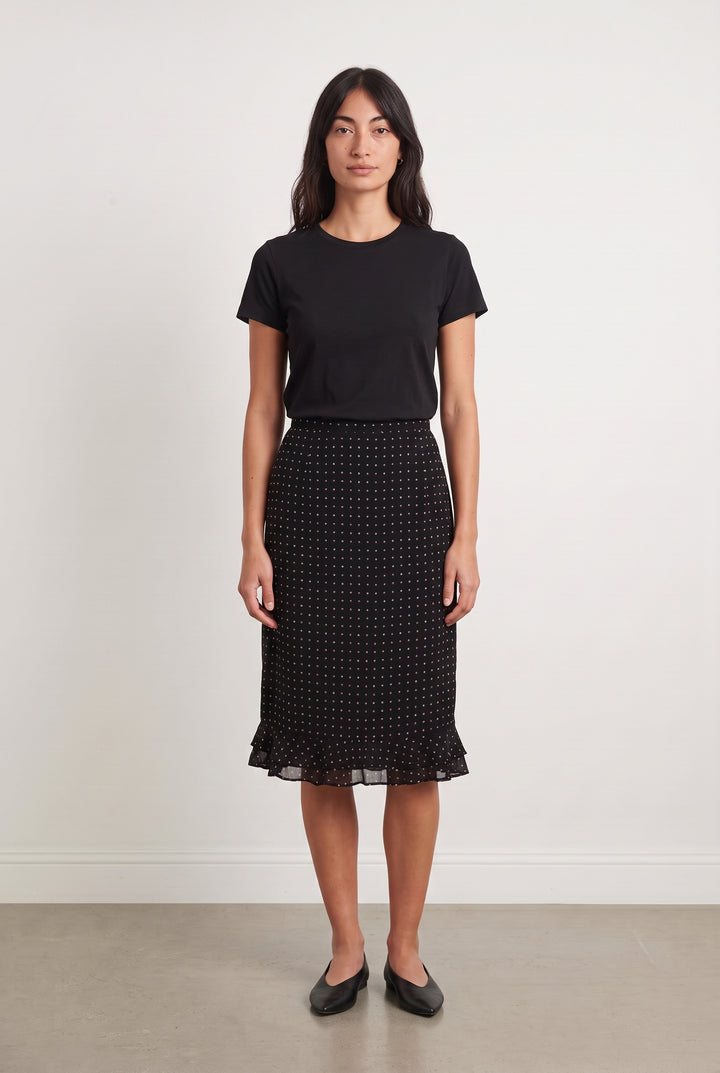 Jupe Midi Noire à Pois Roses - Taille M/38 de la marque Maison 123 | PARAD99755 - Vendu par Paradigme - Image 1