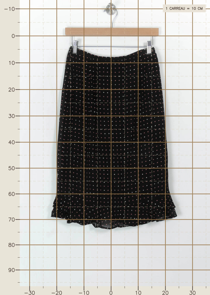 Jupe Midi Noire à Pois Roses - Taille M/38 de la marque Maison 123 | PARAD99755 - Vendu par Paradigme - Image 4