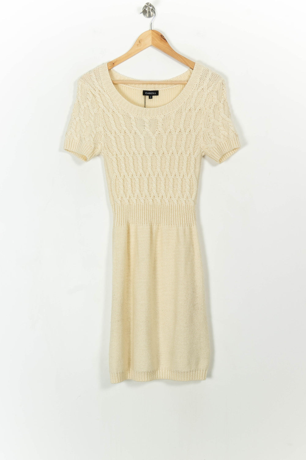 Robe Pull Beige - Taille M/38 de la marque Caroll | PARAD99756 - Vendu par Paradigme - Image 2