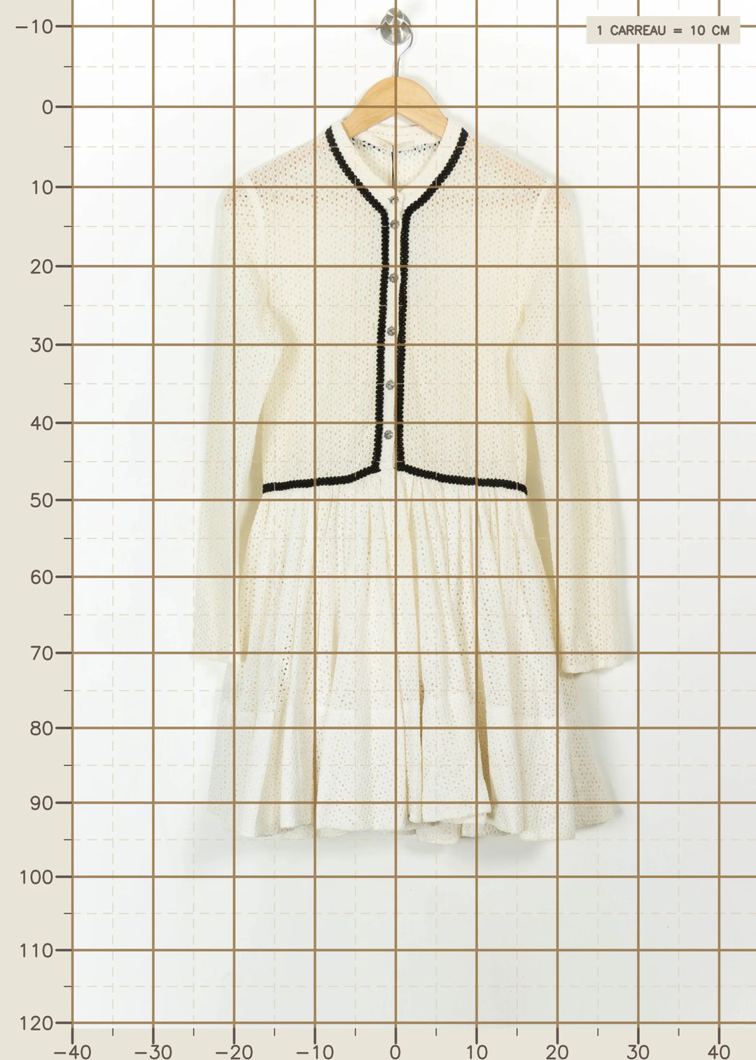 Robe Midi Beige et Noire - Taille L/40 de la marque Maje | PARAD99758 - Vendu par Paradigme - Image 4