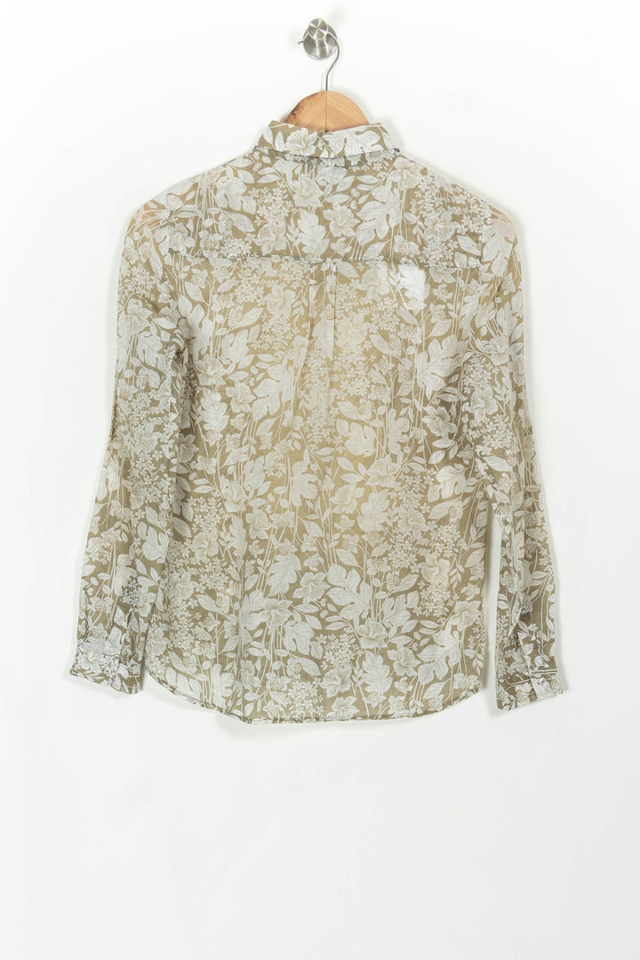 Chemise à Motifs Vert et Blanc - Taille S/36 de la marque Caroll | PARAD99773 - Vendu par Paradigme - Image 4