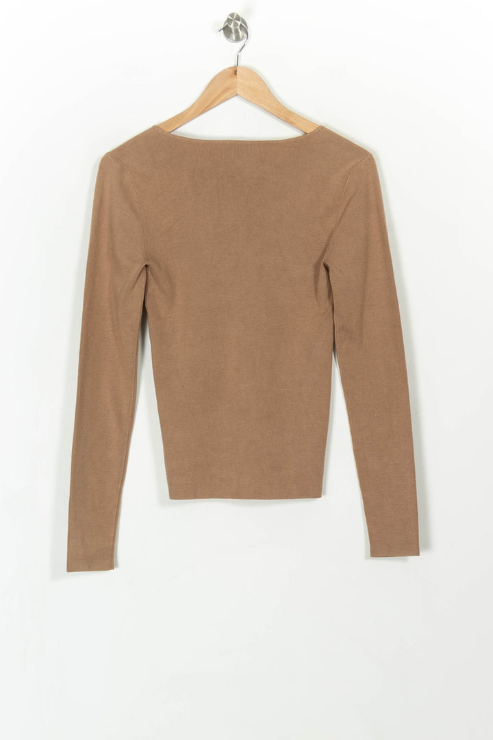 Pull Col Rond Marron - Taille L/40 de la marque Joseph | PARAD99776 - Vendu par Paradigme - Image 4