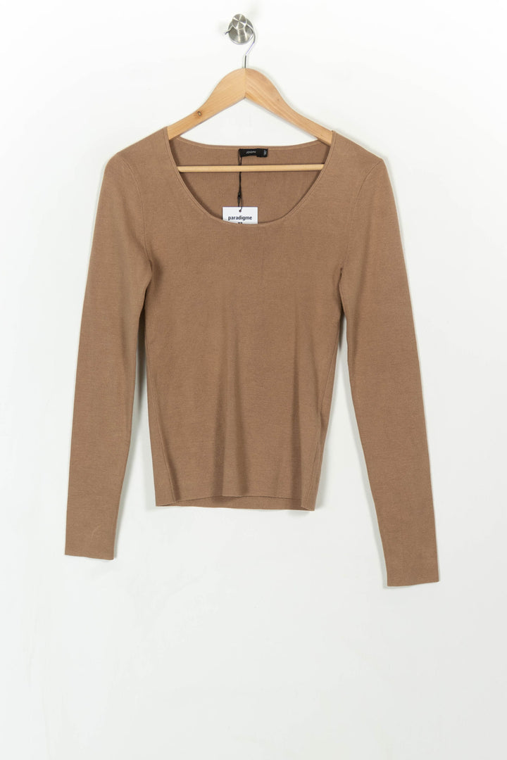 Pull Col Rond Marron - Taille L/40 de la marque Joseph | PARAD99776 - Vendu par Paradigme - Image 2