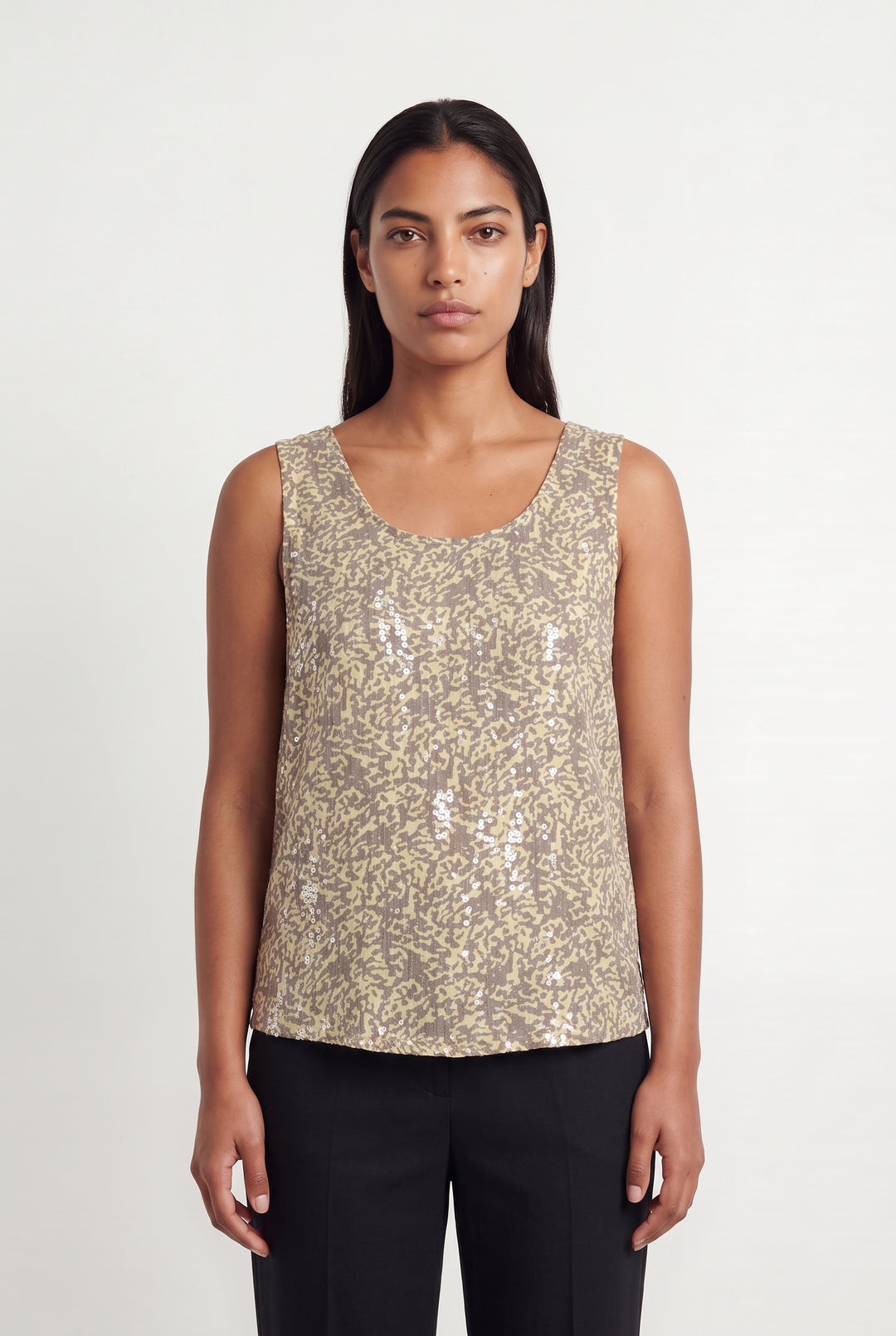 Débardeur Beige et Doré - Taille L/40 de la marque Sud express | PARAD99813 - Vendu par Paradigme - Image 1