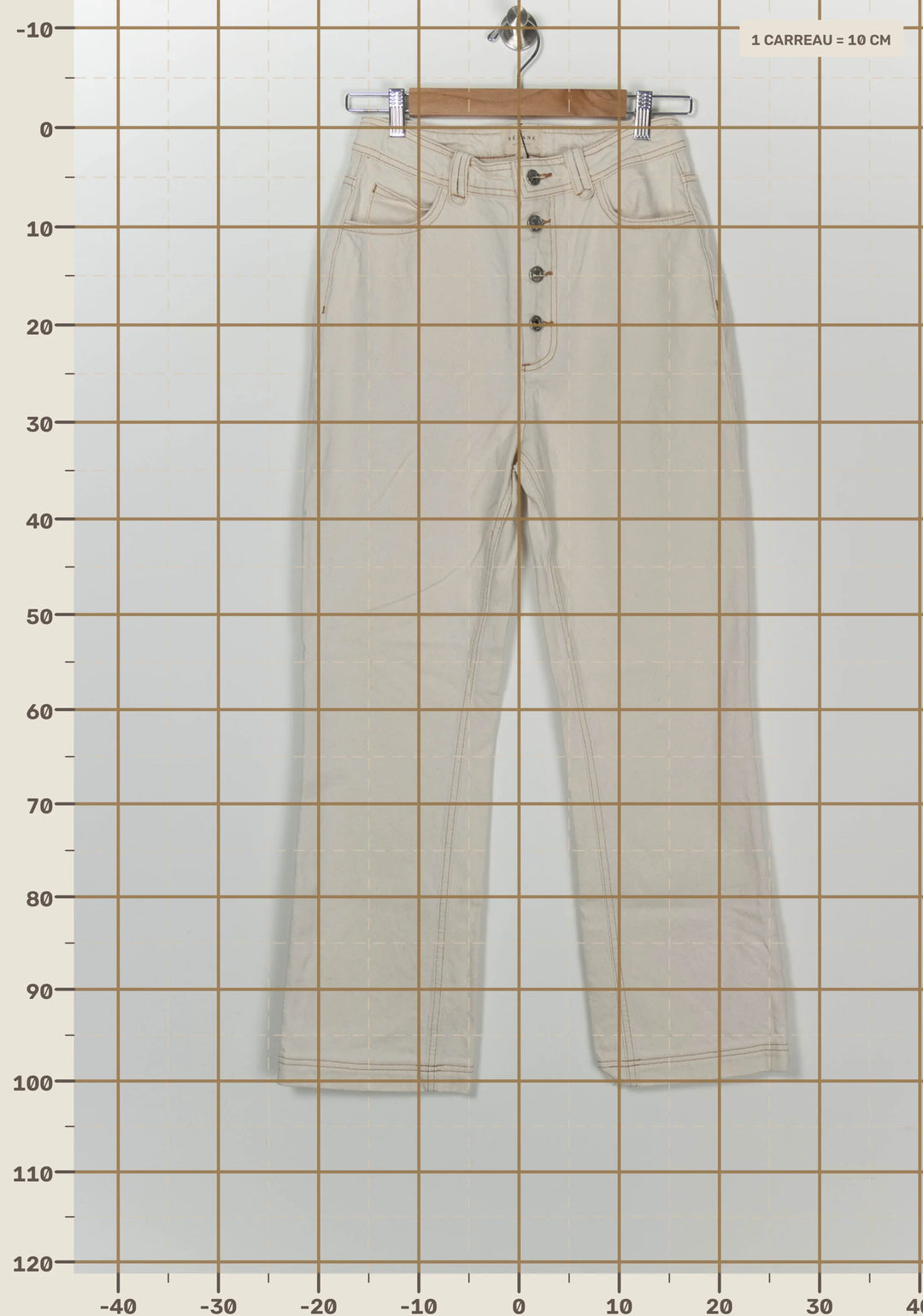 Jean Beige - Taille M/38 de la marque Sézane | PARAD99826 - Vendu par Paradigme - Image 4