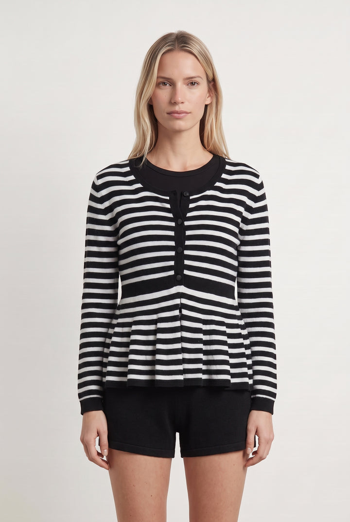Cardigan Noir et Blanc - Taille M/38 de la marque Claudie Pierlot | PARAD99834 - Vendu par Paradigme - Image 1