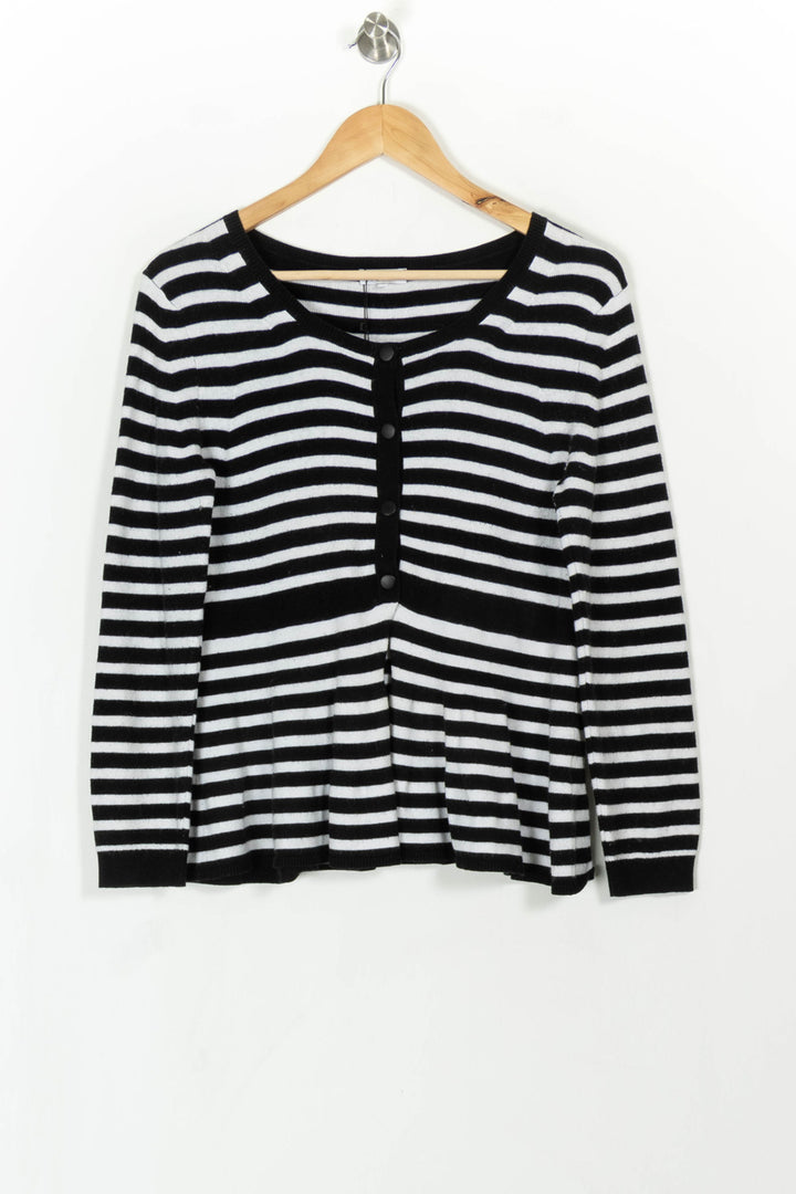 Cardigan Noir et Blanc - Taille M/38 de la marque Claudie Pierlot | PARAD99834 - Vendu par Paradigme - Image 2