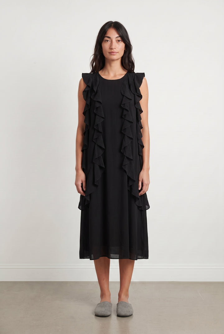 Robe Volantée Noire - Taille M/38 de la marque Maje | PARAD99838 - Vendu par Paradigme - Image 1