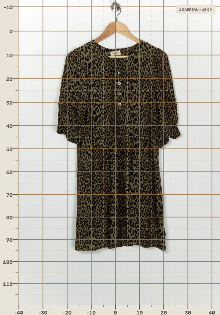 Robe Midi Marron et Noire - Taille L/40 de la marque Zadig&amp;Voltaire | PARAD99840 - Vendu par Paradigme - Image 4