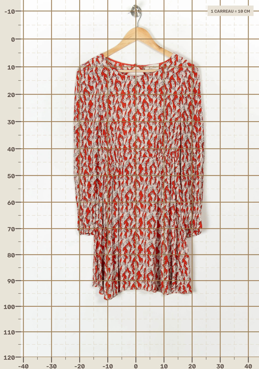 Robe Midi Rouge et Écrue - Taille S/36 de la marque Marie Sixtine | PARAD99866 - Vendu par Paradigme - Image 4