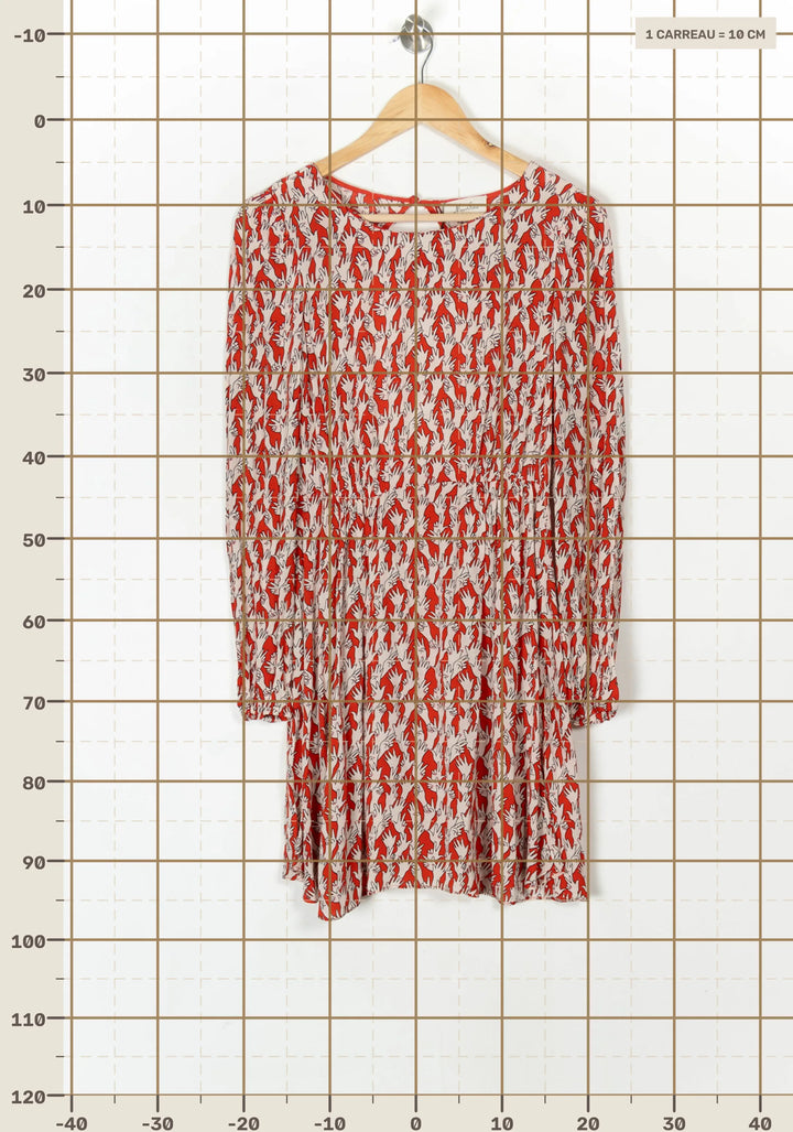 Robe Midi Rouge et Écrue - Taille S/36 de la marque Marie Sixtine | PARAD99866 - Vendu par Paradigme - Image 4