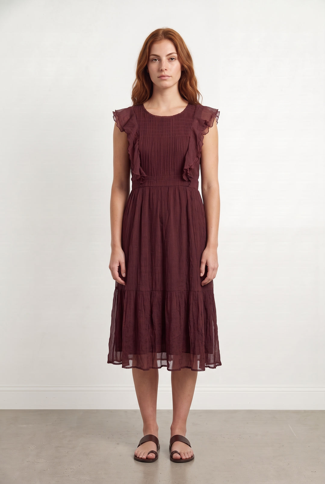 Robe Midi Bordeaux - Taille S/36 de la marque Caroll | PARAD99867 - Vendu par Paradigme - Image 1