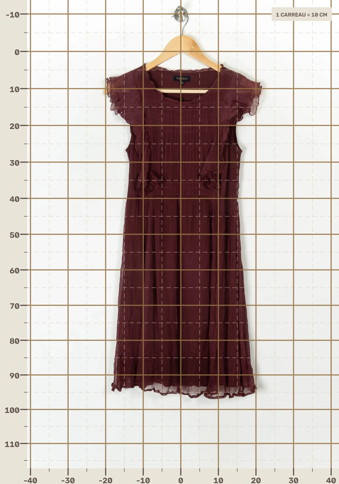 Robe Midi Bordeaux - Taille S/36 de la marque Caroll | PARAD99867 - Vendu par Paradigme - Image 4
