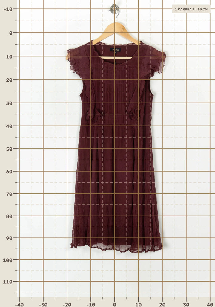 Robe Midi Bordeaux - Taille S/36 de la marque Caroll | PARAD99867 - Vendu par Paradigme - Image 4