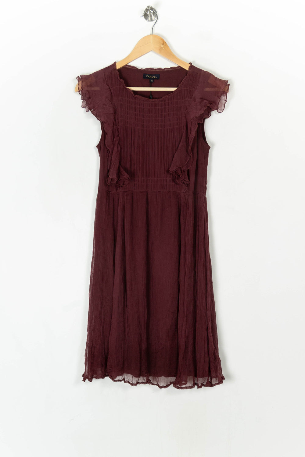 Robe Midi Bordeaux - Taille S/36 de la marque Caroll | PARAD99867 - Vendu par Paradigme - Image 2