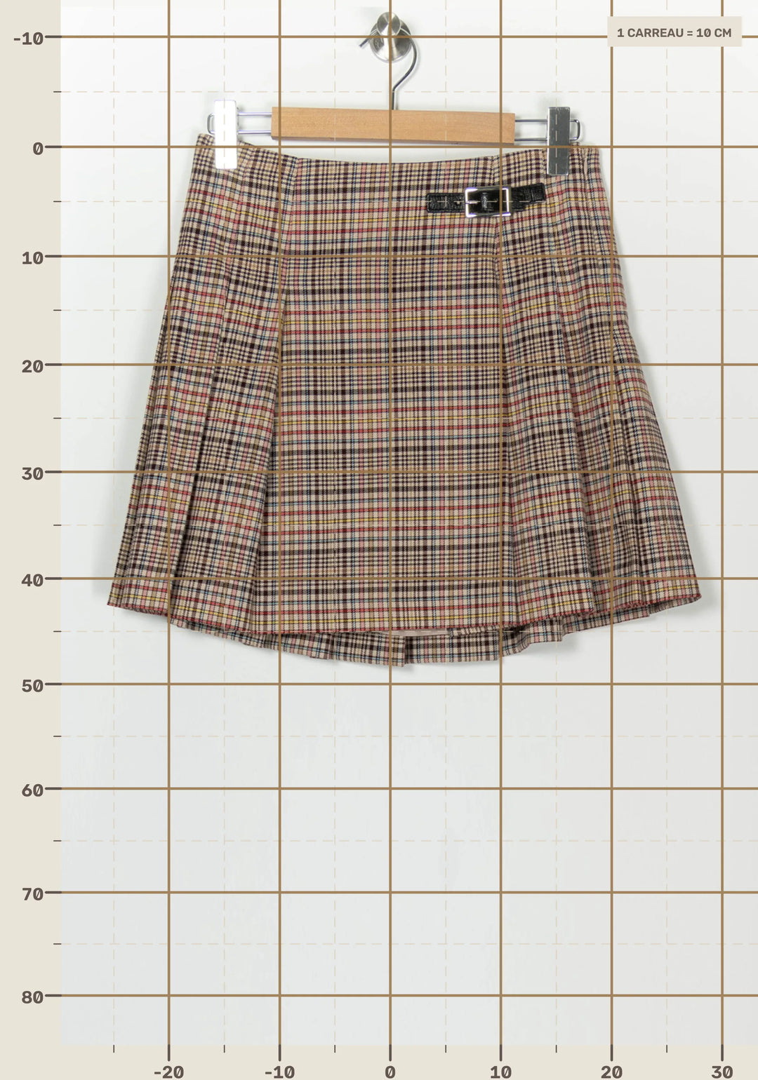 Jupe Courte Beige et Marron - Taille M/38 de la marque Claudie Pierlot | PARAD99932 - Vendu par Paradigme - Image 4