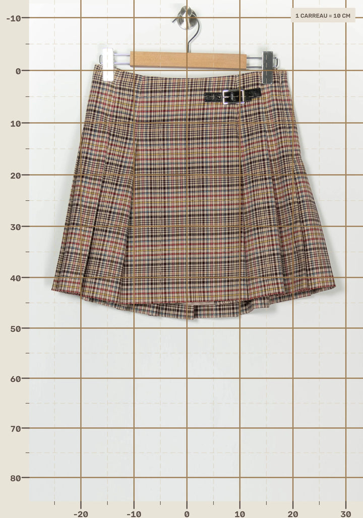 Jupe Courte Beige et Marron - Taille M/38 de la marque Claudie Pierlot | PARAD99932 - Vendu par Paradigme - Image 4
