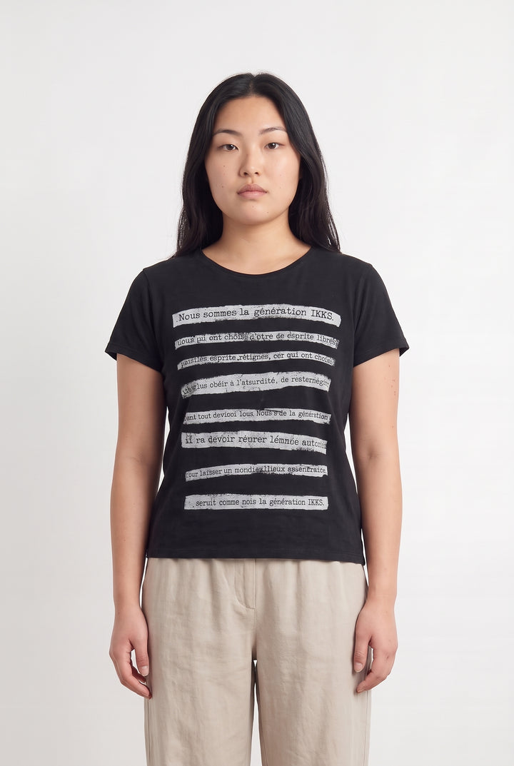 Tee-shirt Noir - Taille XL/42 de la marque IKKS | PARAD99940 - Vendu par Paradigme - Image 1