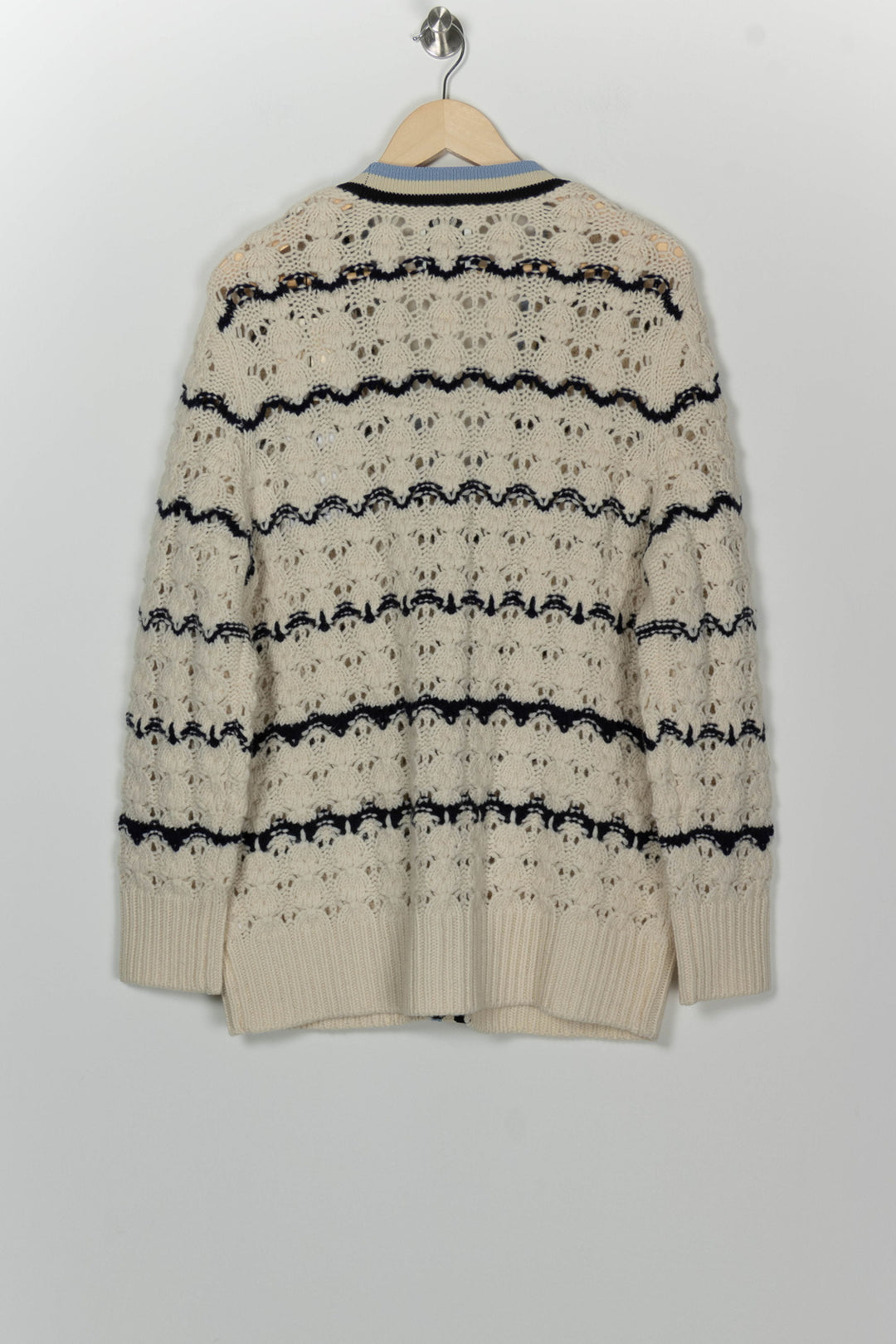 Cardigan Blanc et Bleu - Taille M/38 de la marque Sandro | PARAD99960 - Vendu par Paradigme - Image 5