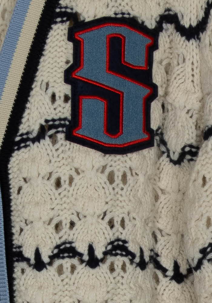 Cardigan Blanc et Bleu - Taille M/38 de la marque Sandro | PARAD99960 - Vendu par Paradigme - Image 3