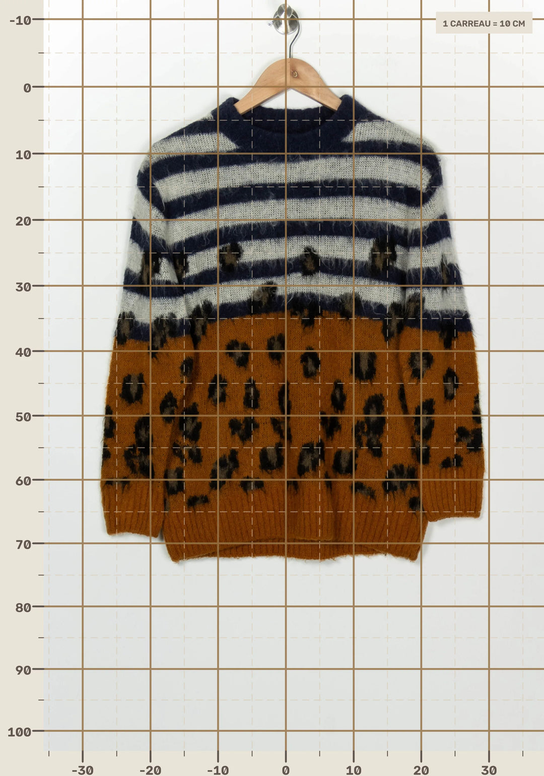 Pull Marron et Bleu - Taille S/36 de la marque Sandro | PARAD99970 - Vendu par Paradigme - Image 4
