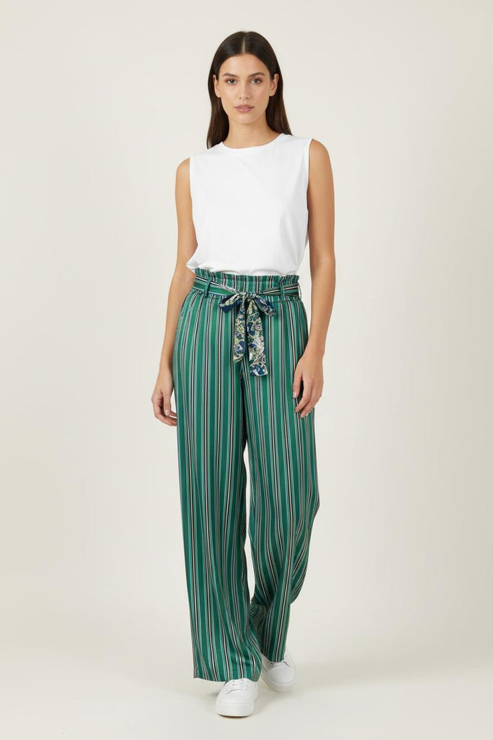 Pantalon Large Vert et Bleu - Taille L/40 de la marque La Fée Maraboutée | PARADOA0081 - Vendu par Paradigme - Image 1