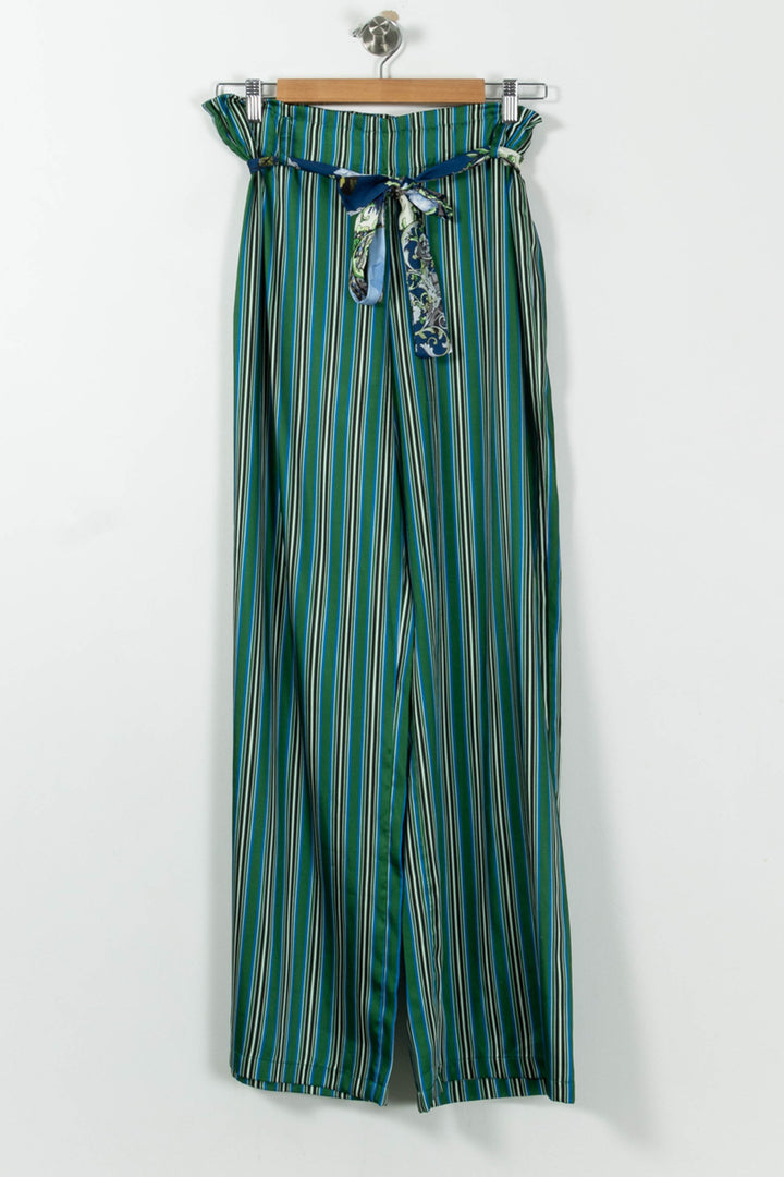 Pantalon Large Vert et Bleu - Taille L/40 de la marque La Fée Maraboutée | PARADOA0081 - Vendu par Paradigme - Image 2