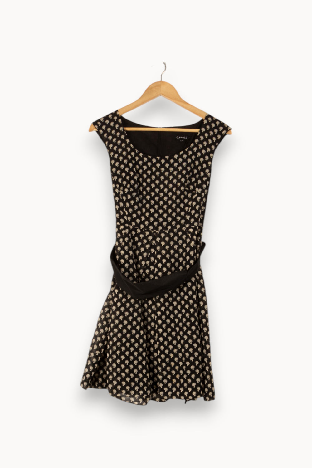 Robe Patineuse Noire et Beige - Taille S/36 de la marque Caroll | PLY0243 - Vendu par Paradigme - Image 2