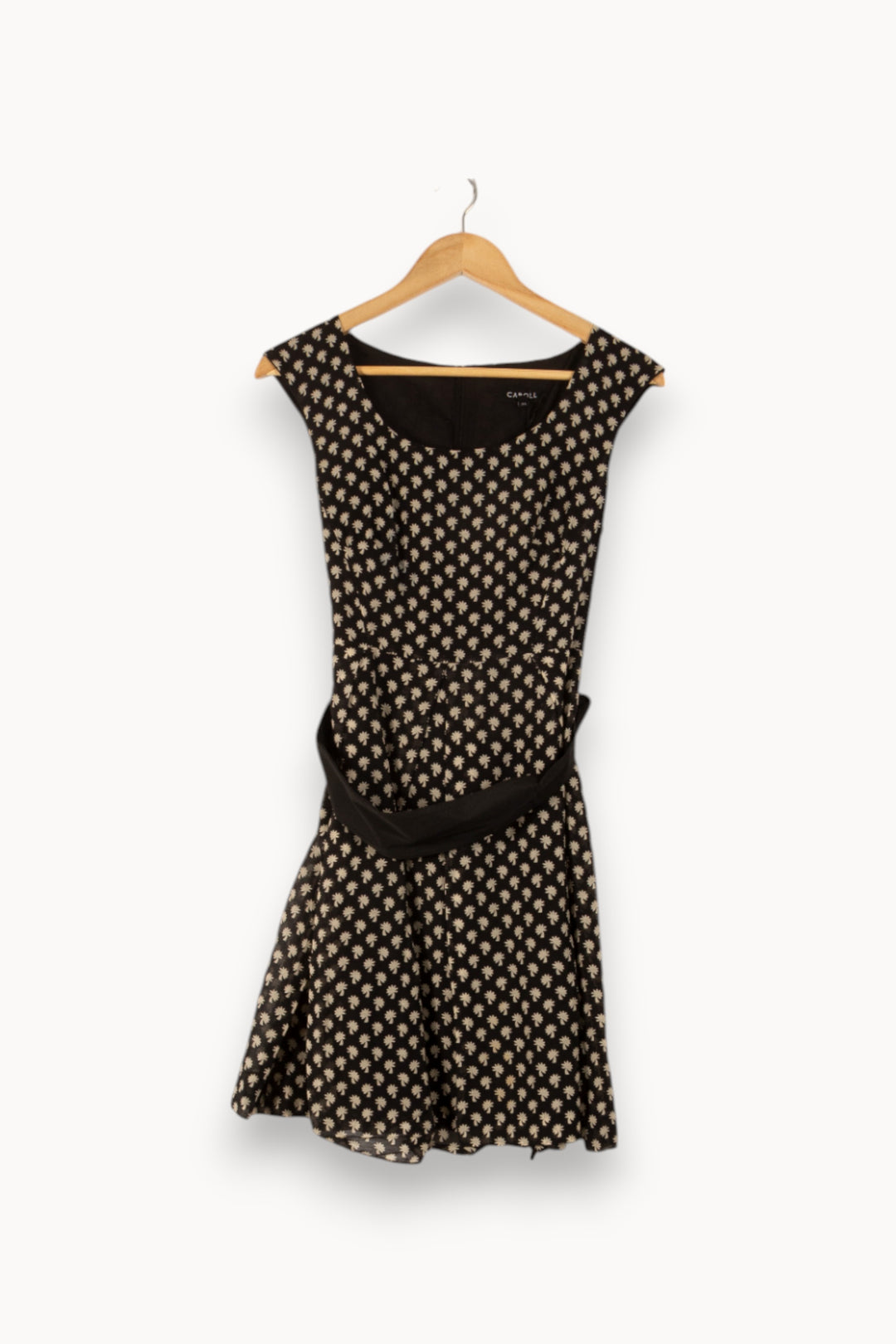 Robe Patineuse Noire et Beige - Taille S/36 de la marque Caroll | PLY0243 - Vendu par Paradigme - Image 2
