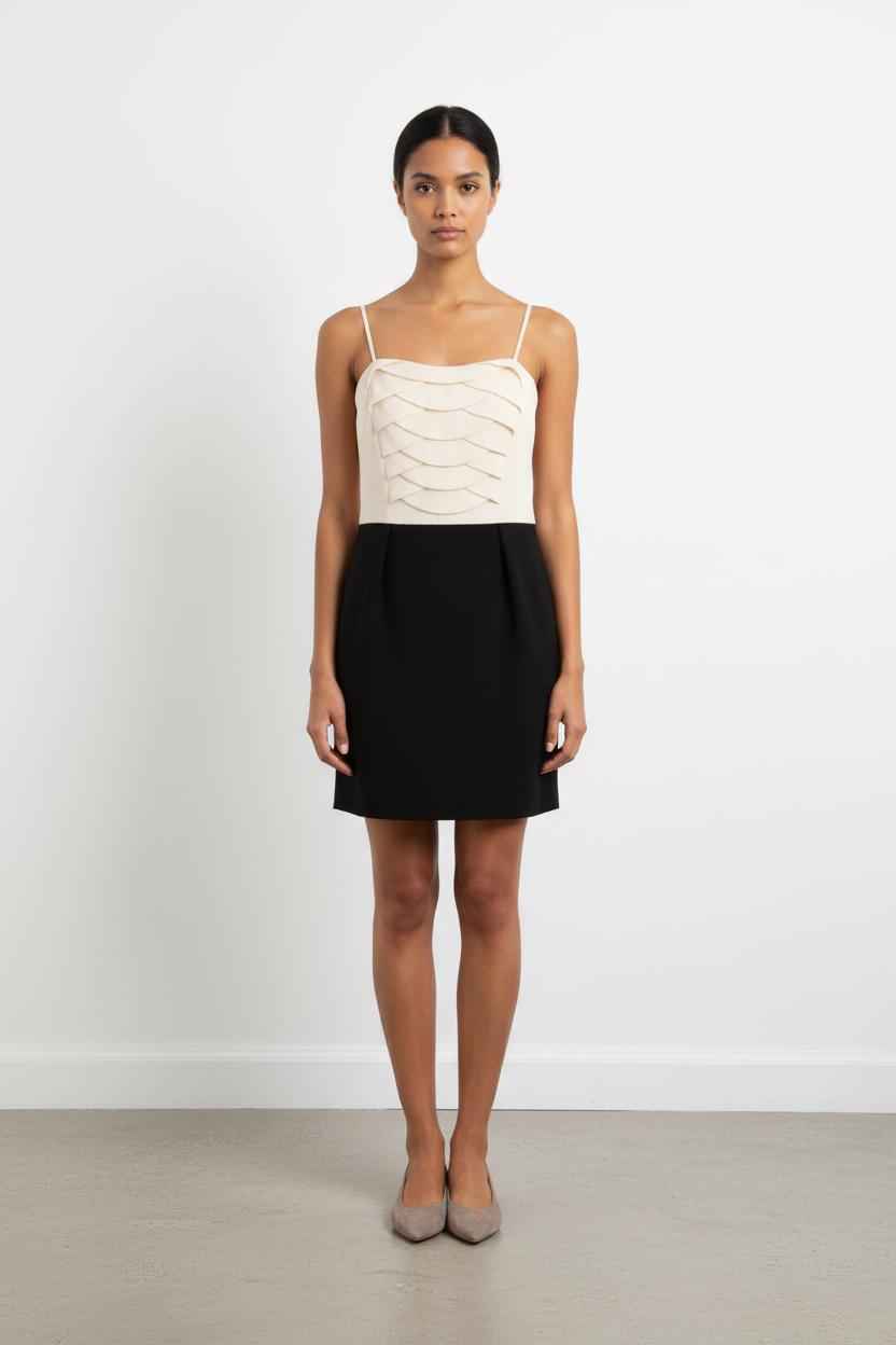 Robe Courte Écrue et Noire - Taille M/38