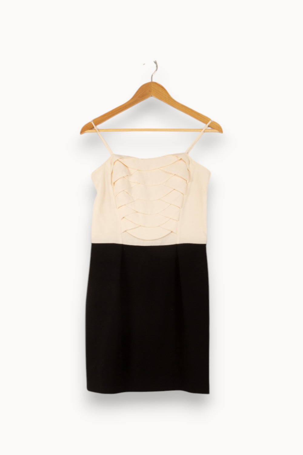 Robe Courte Écrue et Noire - Taille M/38 de la marque Sandro | PLY0245 - Vendu par Paradigme - Image 2