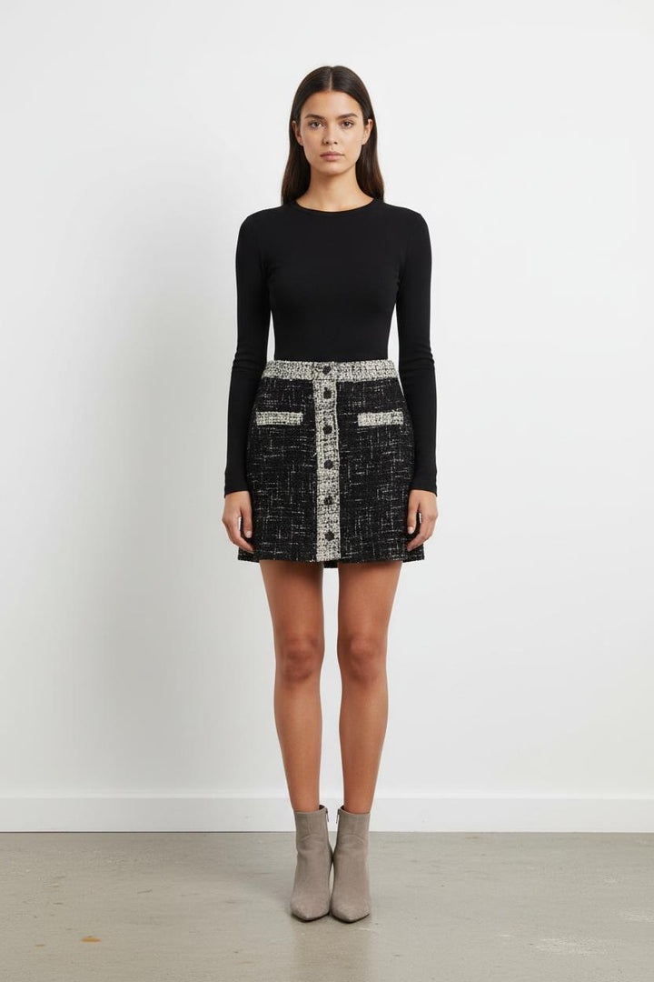 Jupe Courte Noire et Blanche - Taille S/36