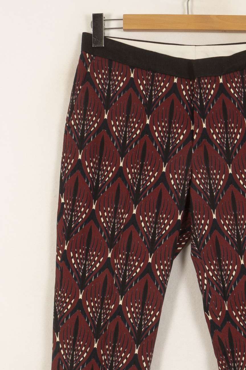 Pantalon Imprimé Bordeaux et Noir - Taille L/40 de la marque Chloé Stora | PLY0261 - Vendu par Paradigme - Image 3