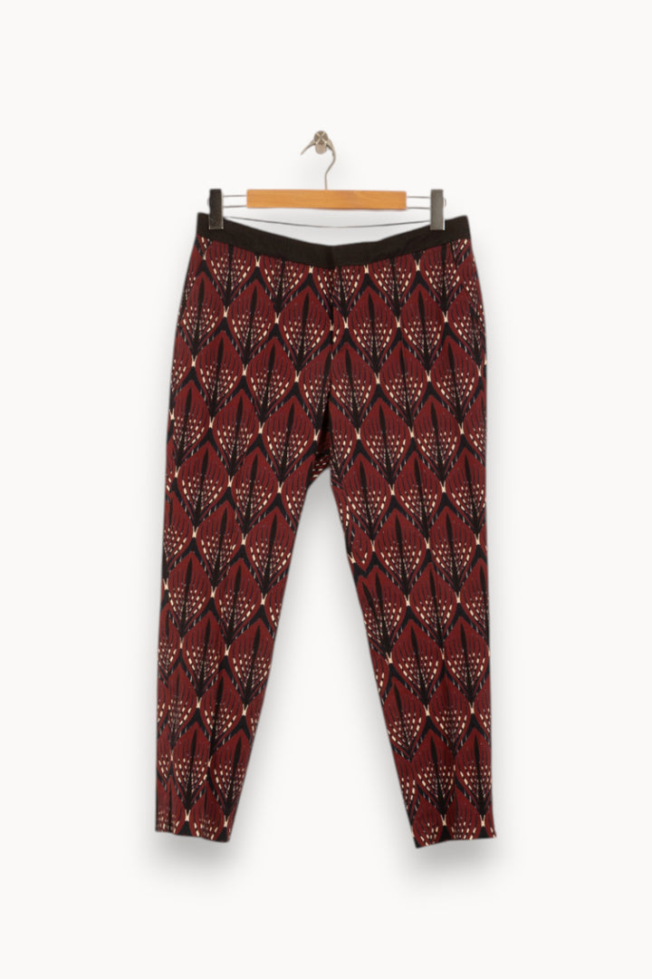 Pantalon Imprimé Bordeaux et Noir - Taille L/40 de la marque Chloé Stora | PLY0261 - Vendu par Paradigme - Image 2