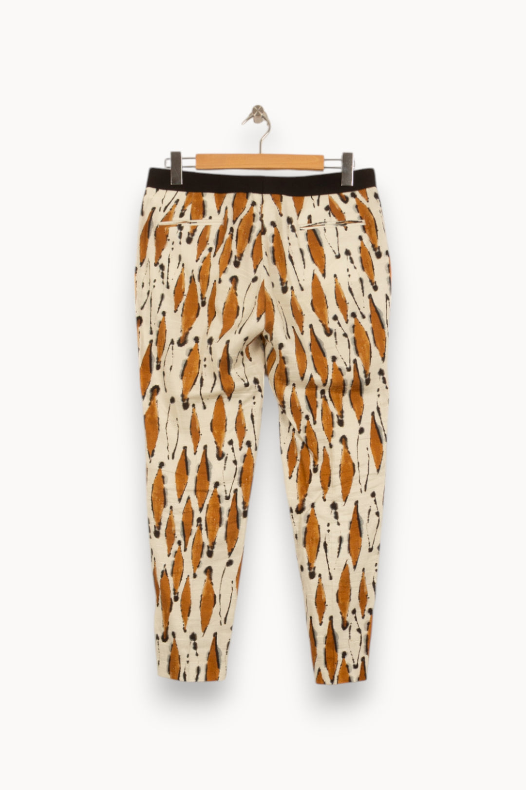 Pantalon Blanc et Marron - Taille L/40 de la marque Chloé Stora | PLY0269 - Vendu par Paradigme - Image 4